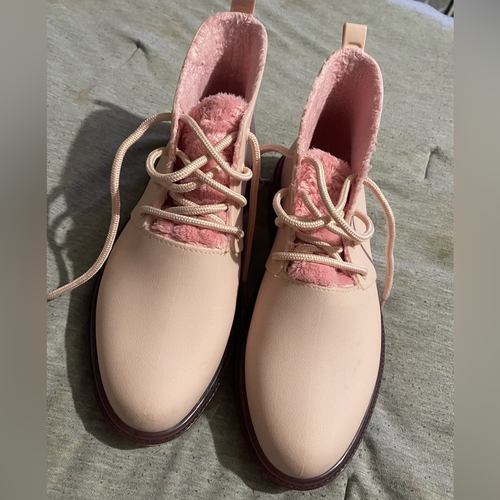 Melissa Boots with fur- light pink